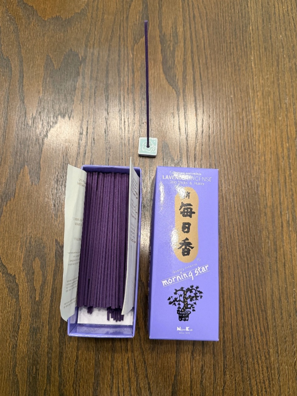 Nippon Kodo Morning Star Lavender Japanese Incense sticks & Ceramic Holder